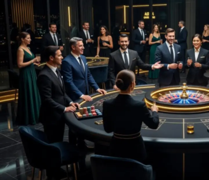 Elegancki firmowy event z mobilnym pokerowym i casino experience