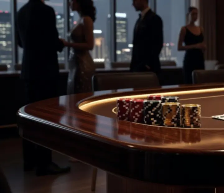 Elegancko przygotowany mobilny stół pokerowy Kruk Dorota Beata podczas eventu