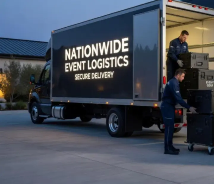 Samochód eventowy Kruk Dorota Beata transportujący mobilny sprzęt rozrywkowy na event w Polsce
