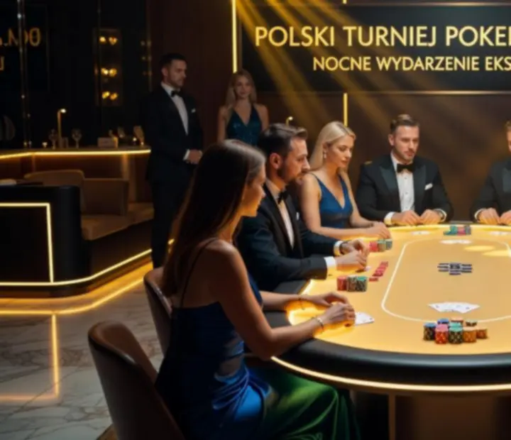 Mobilny wieczór pokerowy Kruk Dorota Beata – elegancki stół, żetony i oświetlenie LED