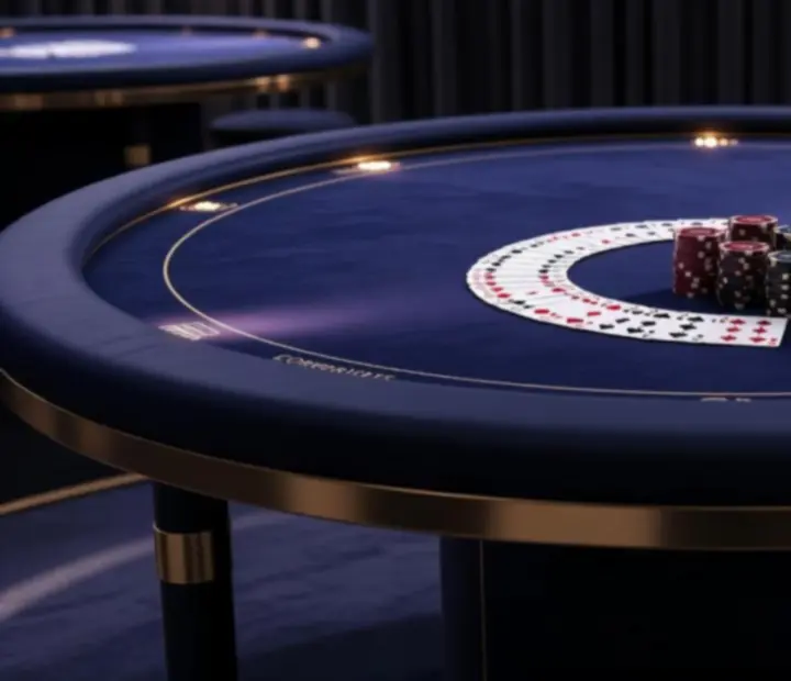Premium setup pokerowy podczas firmowego wieczoru